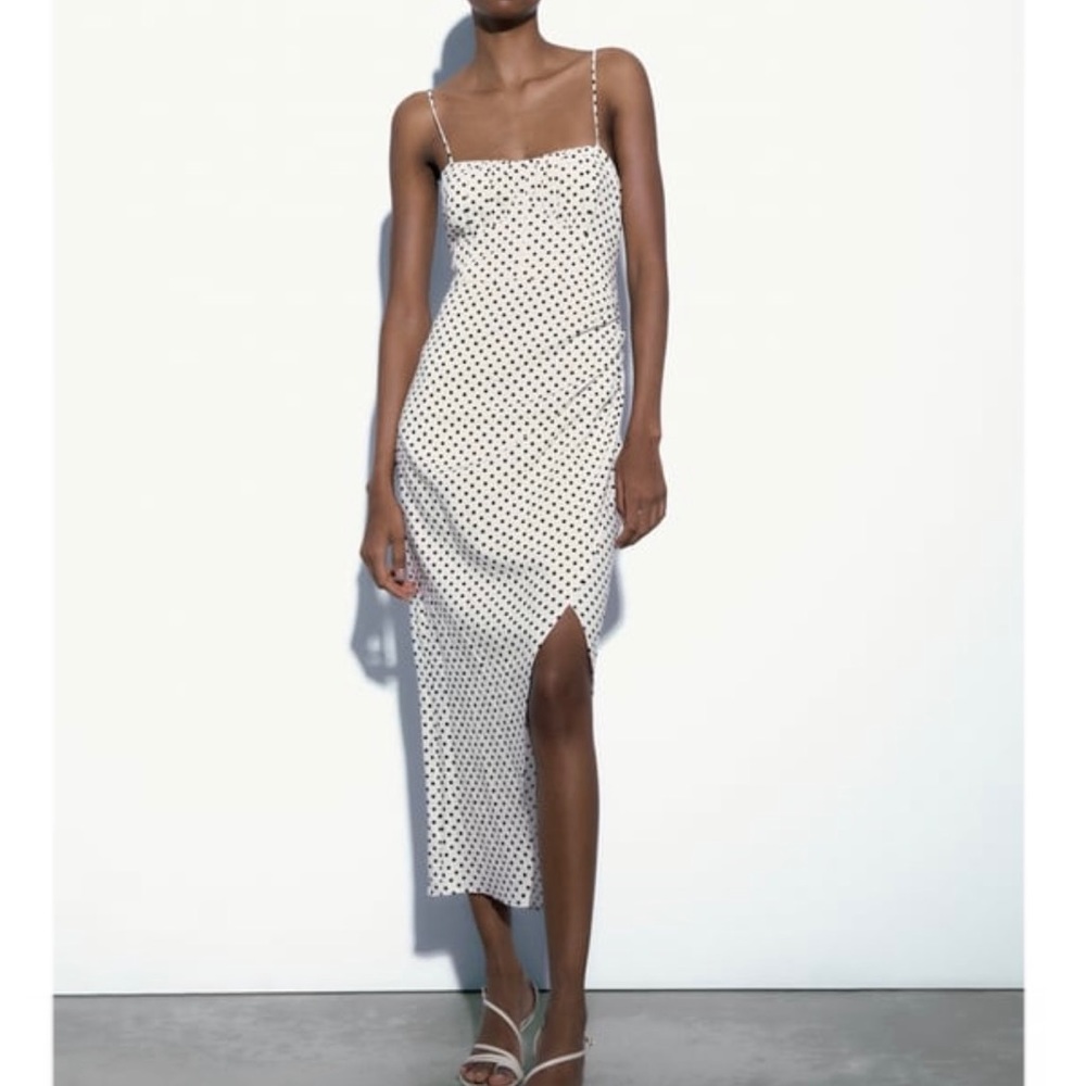 COPY - Zara Dotted Linen Blend Corset Dress - Size Large